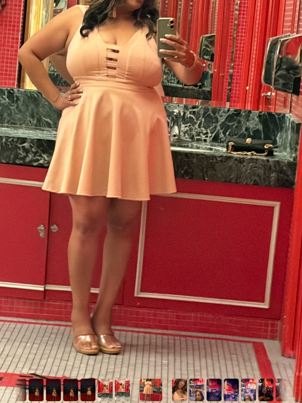 Source Unknown Blush Pink Circle Skater Skirt